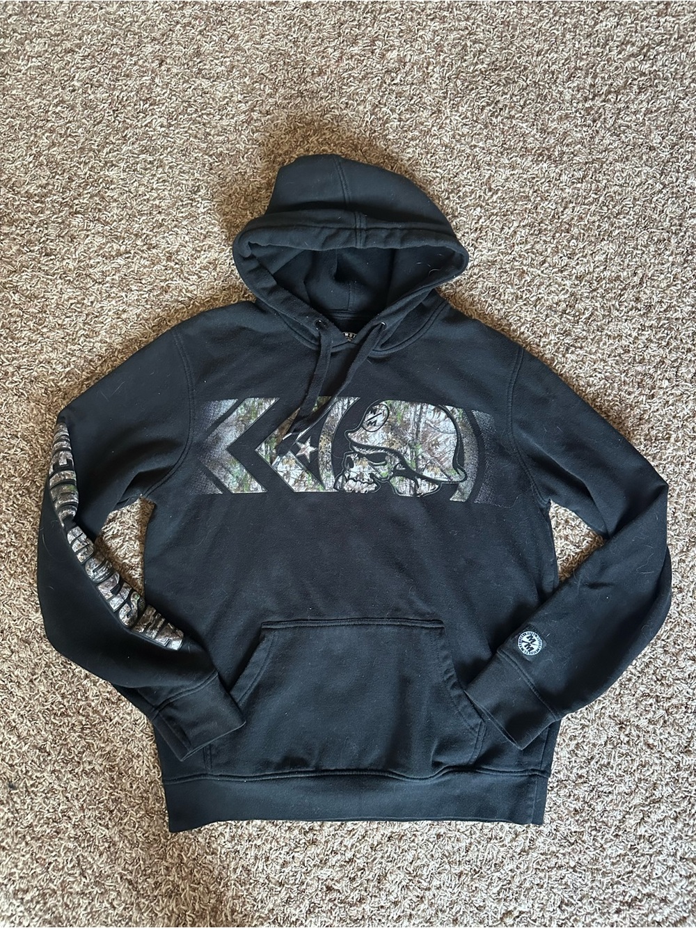 Metal Mulisha Black Hoodie with Camouflage Graphic